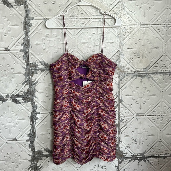 Zara Dresses & Skirts - Purple Zara cutout mini clubbing rucched dress